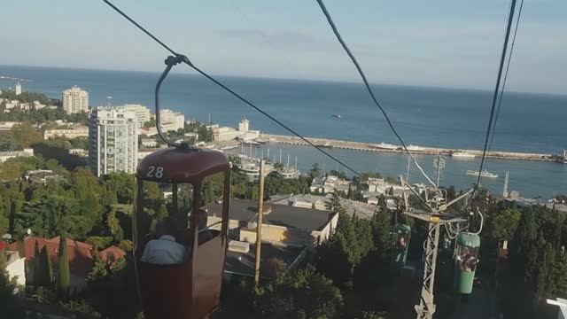 Канатная дорога в Ялте (Крым, Россия). смотреть онлайн