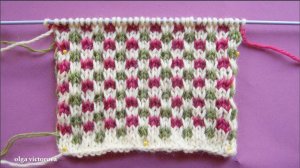 515 МНОГОЦВЕТНАЯ ШАХМАТКА ЛЕНИВЫМ ЖАККАРДОМ Вязание Узоры спицами