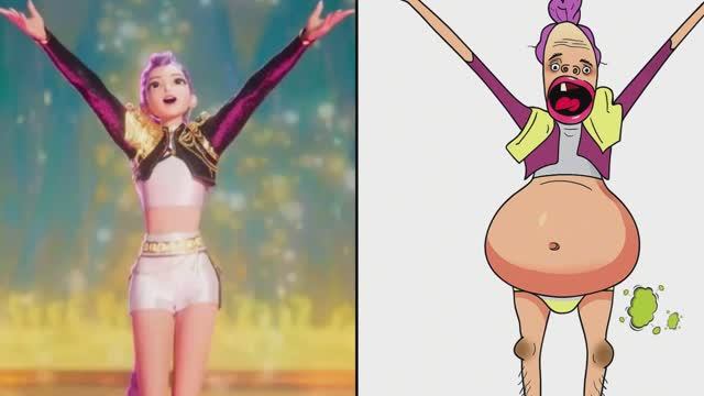 Huntrix Golden - KPop Demon Hunters Funny Drawing Meme. Мем пародия Охотники на демонов #mem #humor смотреть онлайн