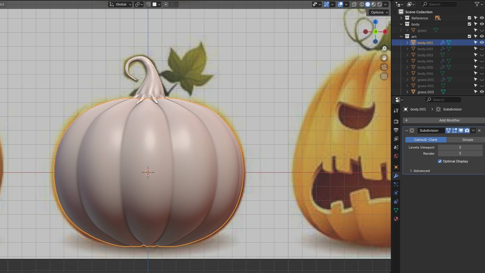 Создание персонажа в Блендер. Часть 1 Хелуин. Тыква Halloween Pumpkin #Blender #3d #3dmodeling