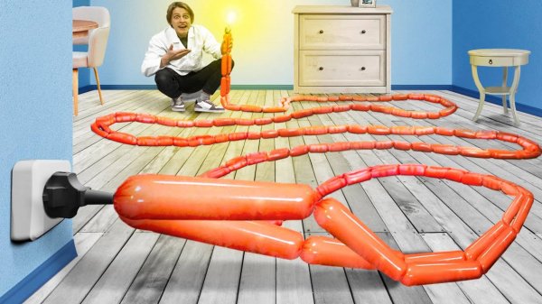 СДЕЛАЛИ РАБОЧИЕ ПРОВОДА ИЗ СОСИСОК!