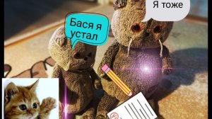 Басики делают домашние задания 💜💜💚🤍