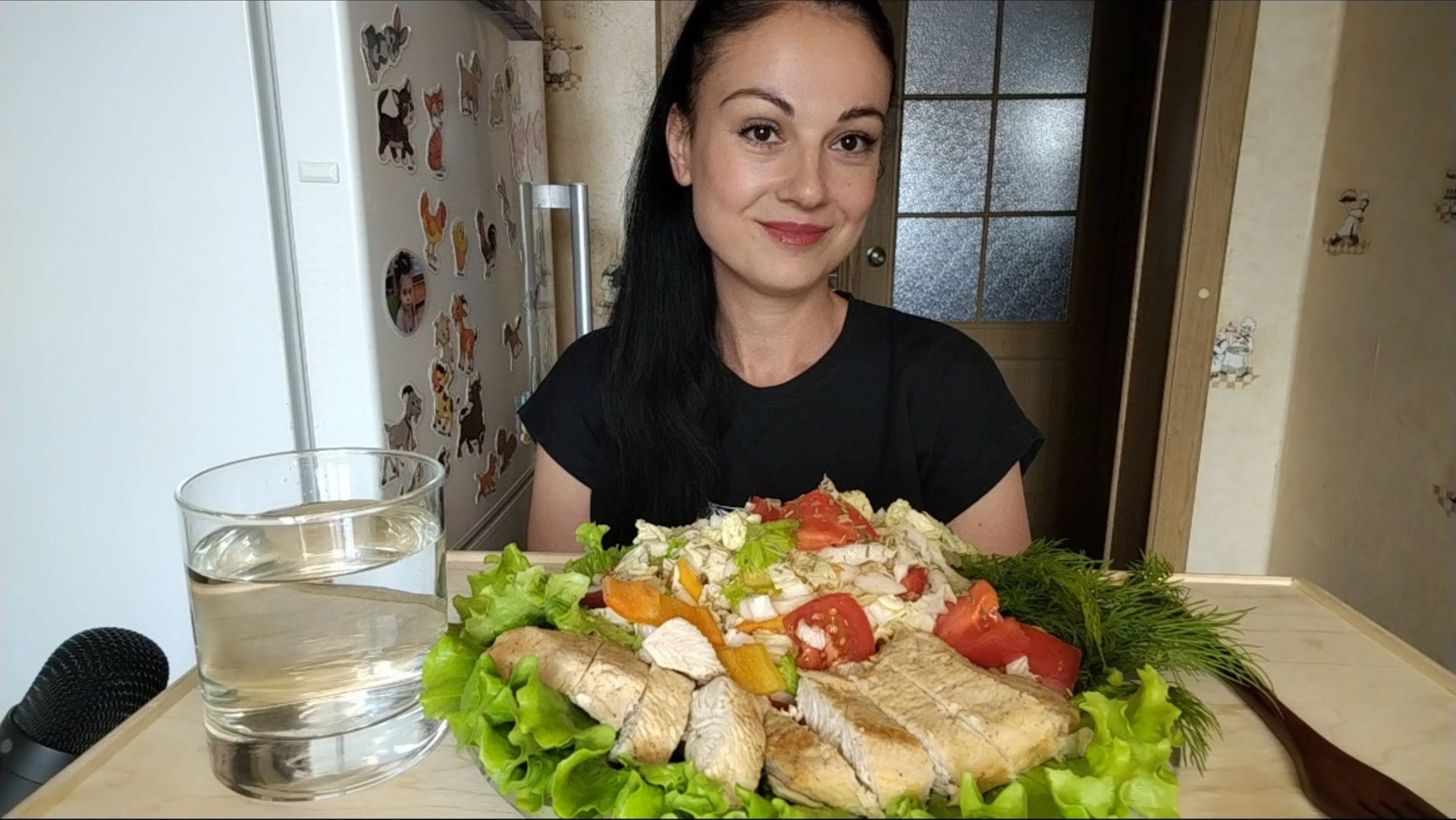 Мукбанг🍗Запеченая индейка, овощной салат🥗 Я худею 🥰👍