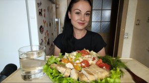 Мукбанг🍗Запеченая индейка, овощной салат🥗 Я худею 🥰👍