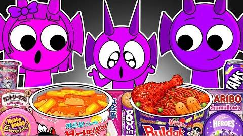 Incredibox Sprunki - Durple Family Horror Versions Convenience Store Food Mukbang Animation ASMR