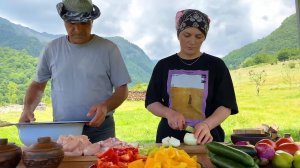 Готовим куриный шашлык с овощами! Азербайджанская Кухня Деревенская Кухня  Рецепты