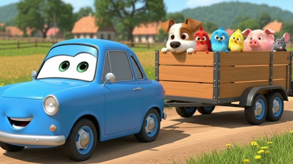 Запорожец едет к нам - Песенка мультик для детей