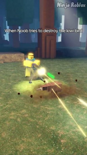 Когда Нуб пытается уничтожить птицу киви в фильме 99 ночей в лесу 💀