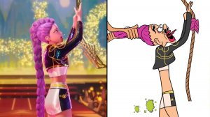 Мем пародия Охотники на демонов.Huntrix Golden - Kpop Demon Hunters Drawing Meme.  #mem #humor #mem