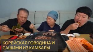 Корейская говядина, сашими из камбалы, арбузный пир! - Mukbang eating show
