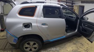 Renault Duster. Покраска серебристый металлик в переход