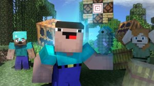 Алекс и Стив Лайф - Боевая тренировка для нуба (Майнкрафт анимация)