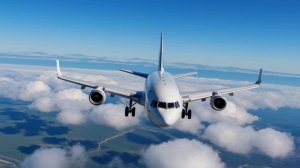 Футаж. Самолёт в небе.mp4