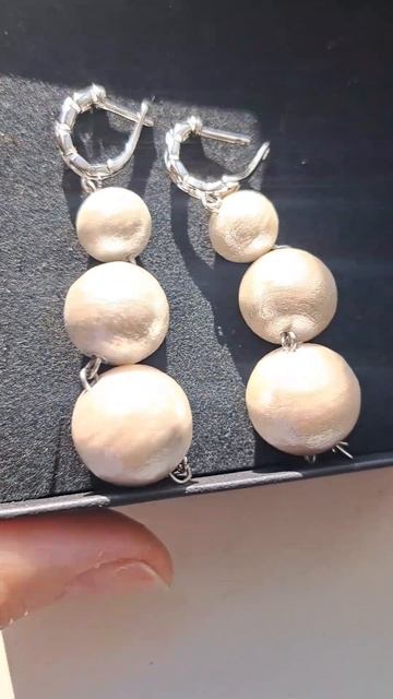 серьги с ХЛОПКОВОГО ЖЕМЧУГА
