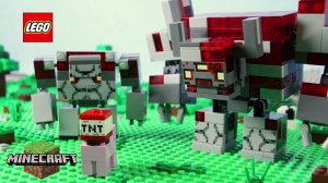 Стив и Алекс против Редстоун Монстросити и Голема! Забавные истории Майнкрафт из лего!