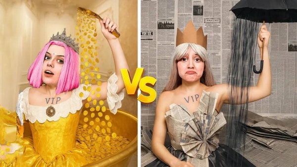БОГАТАЯ против БЕДНОЙ ПРИНЦЕССЫ! КТО ВЫЖИВЕТ в ЧЕЛЛЕНДЖЕ?!