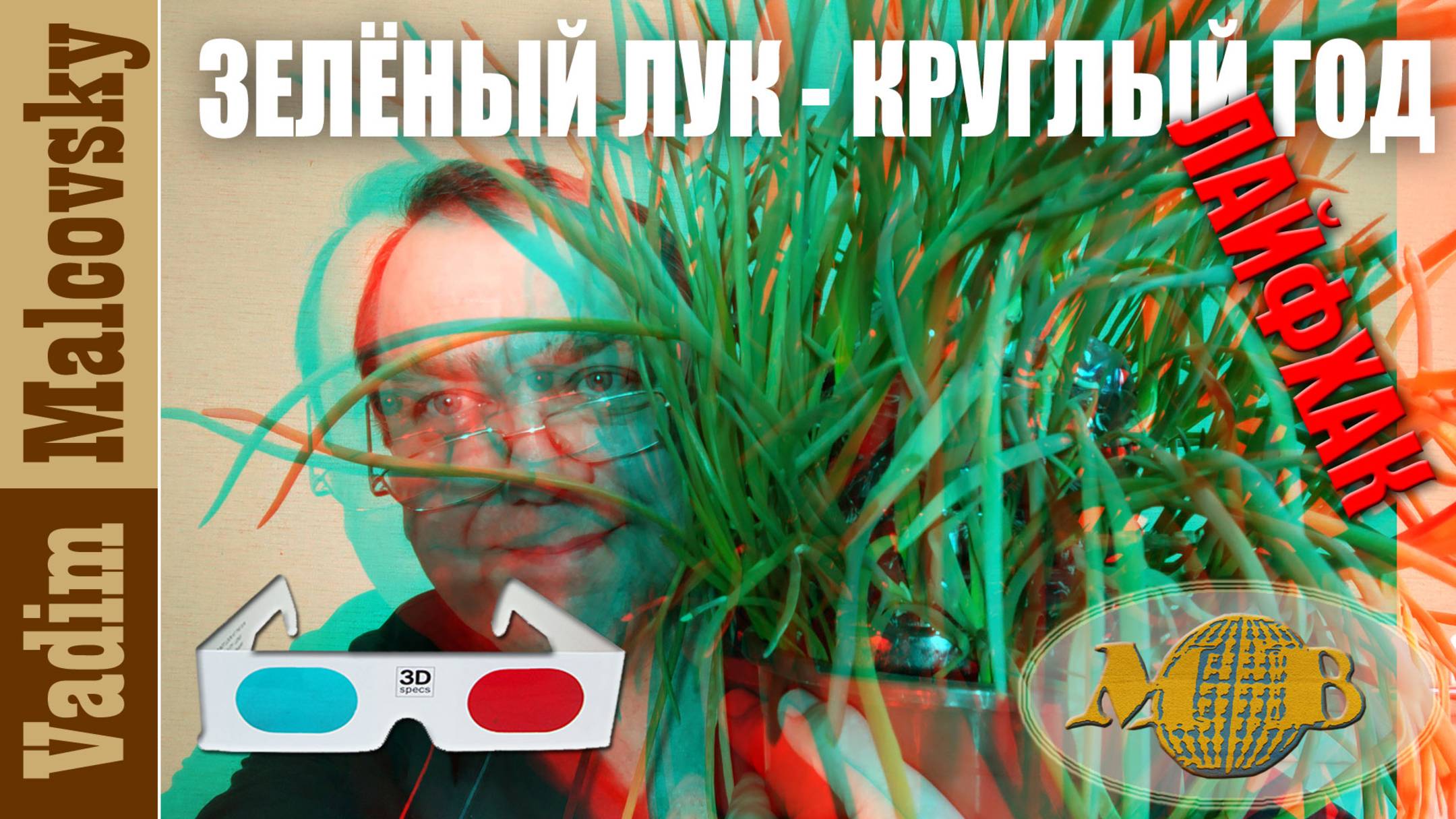 3D stereo red-cyan Зелёный лук круглый год лайфхак. Мальковский Вадим смотреть онлайн