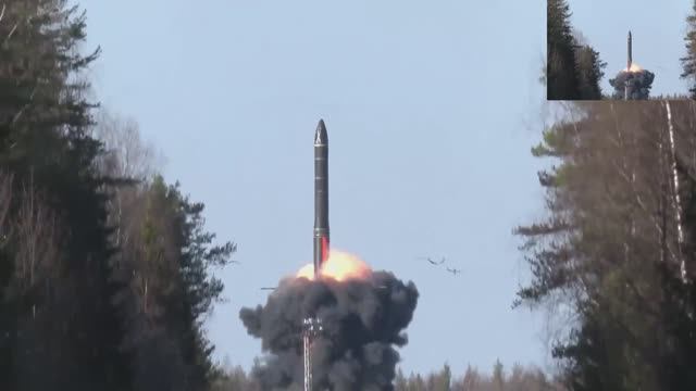 🇷🇺МО России опубликовало кадры запуска МБР Yars🚀 в рамках стратегических ядерных☢️ учений смотреть онлайн