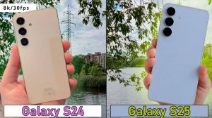 Samsung Galaxy S24 против Galaxy S25 — сравнение камер | 8K, 4K, зум, стабилизация, автофокус...