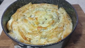 Пирог Улитка (спираль) с фаршем из теста фило! Несладкая выпечка! Мясной пирог быстрый рецепт!