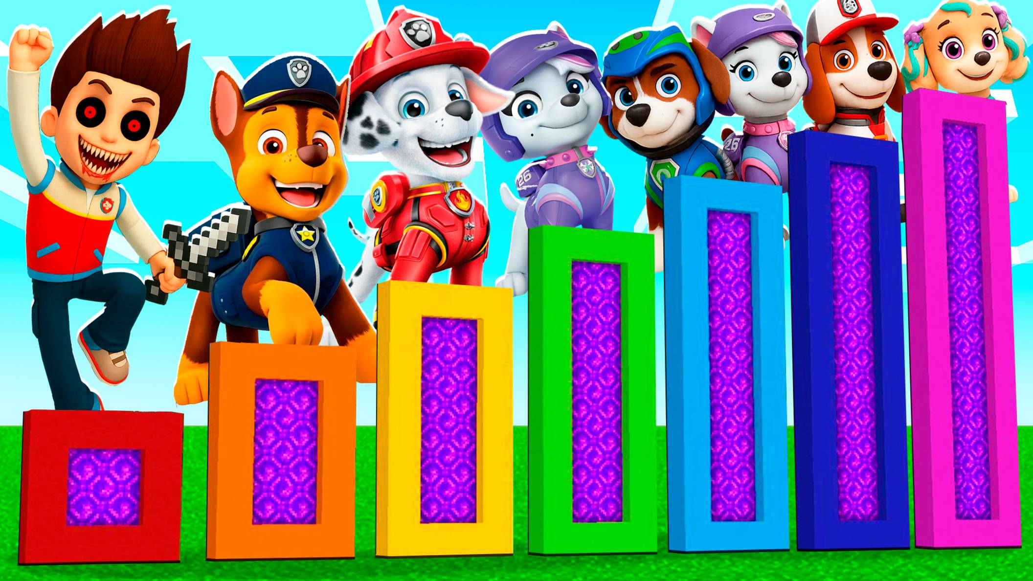 ВЫЖИВАНИЕ ВНУТРИ ПОРТАЛ ЩЕНЯЧИЙ ПАТРУЛЬ в МАЙНКРАФТ PAW PATROL МУЛЬТИК смотреть онлайн