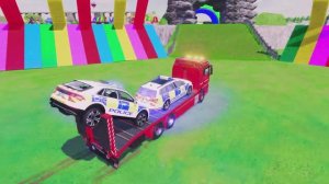 КРАСОЧНЫЙ МУЛЬТФИЛЬМ ПРО МАШИНКИ ДЛЯ ДЕТЕЙ. ПЕРЕВОЗКА ПОЛИЦЕЙСКИХ МАШИНОК НА АВТОВОЗЕ