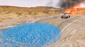 Грузовик с бортовой платформой | Транспортировка на грузовике - Выбоина против автомобиля