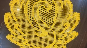 Салфетка крючком "Лебедь" Видеоописание