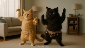 Кошки и котята танцуют индийские танцы