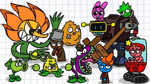 ЧТО НАРИСОВАТЬ #01. Зомби против растений и Спрунки. Босс из Капхед. Plants vs. Zombies. Sprunki