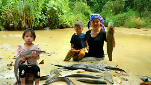 Ловля рыбы в капканы, заготовка рыбы на продажу. Приготовление пищи детям. Жизнь во Вьетнаме