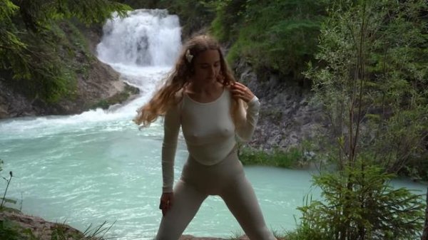 incredible waterfall yoga