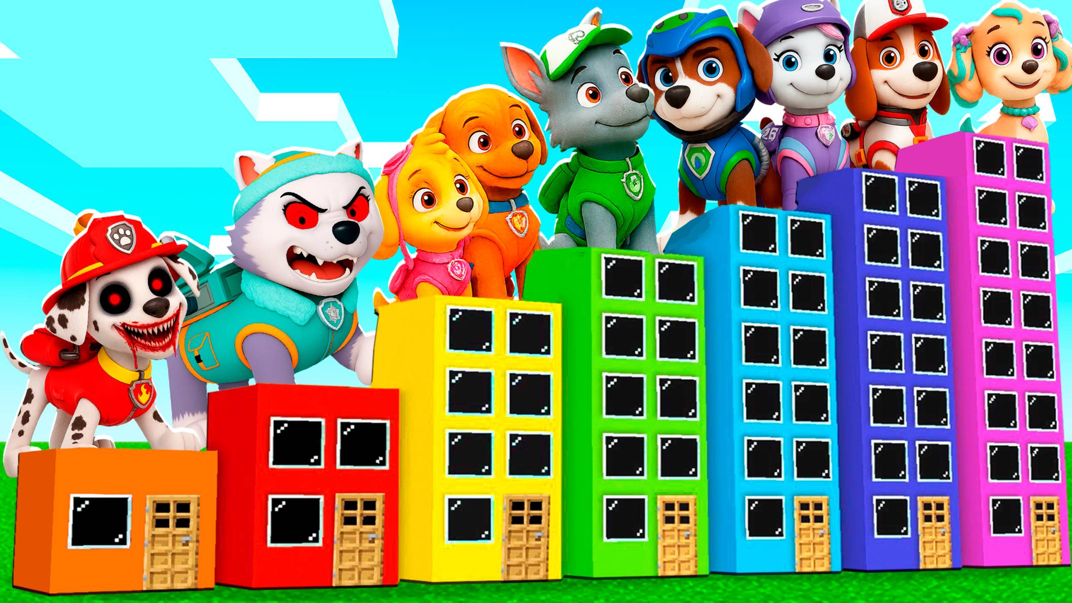 НАШЕЛ ОТЕЛЬ ВСЕХ ЩЕНЯЧИЙ ПАТРУЛЬ ПОРТАЛ ПОДВАЛ в МАЙНКРАФТ PAW PATROL МУЛЬТИК смотреть онлайн