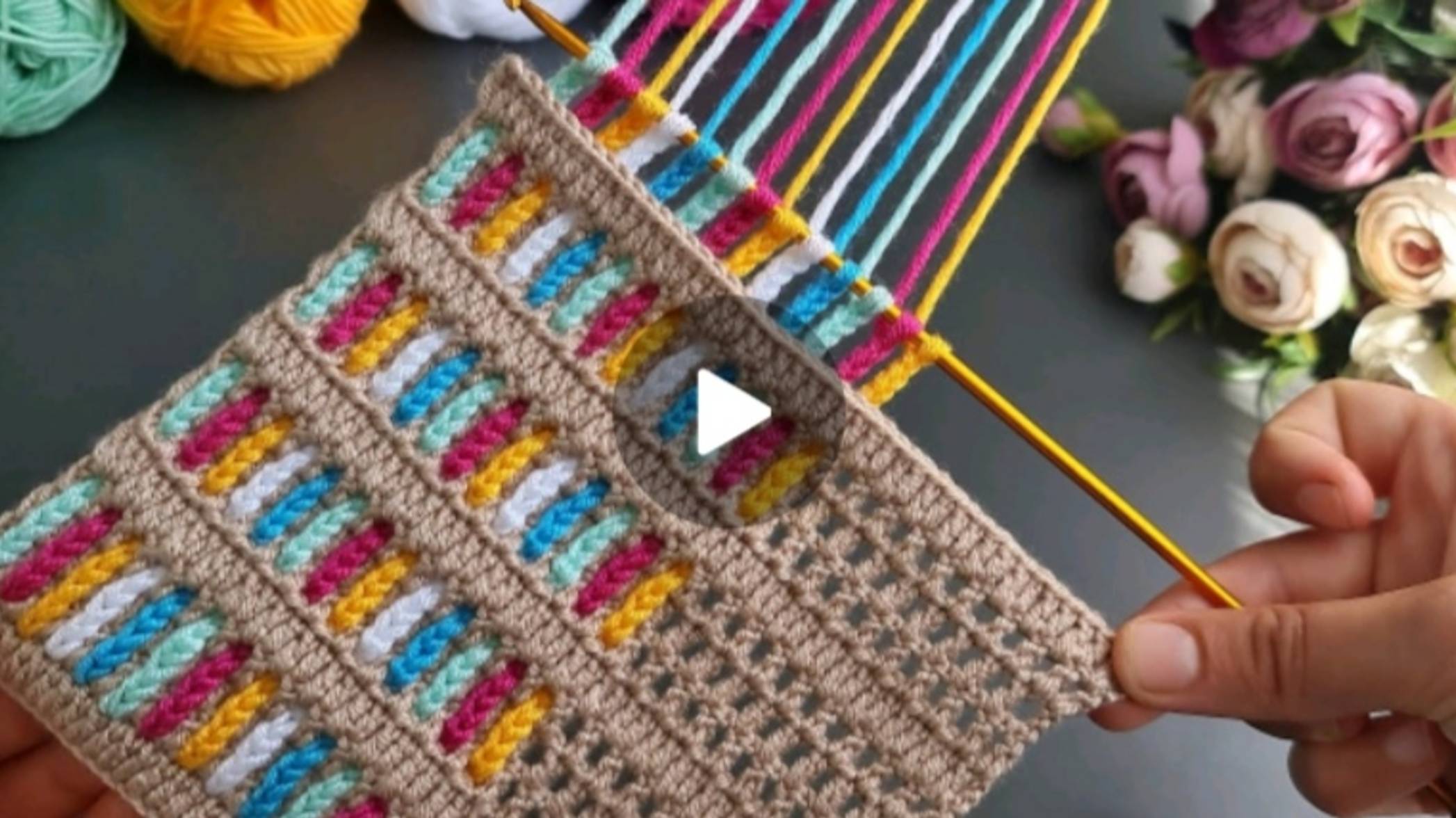 Узор крючком 🙂 #всевжизнисвязано #вязаниекрючком смотреть онлайн