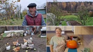 ЛЁШИК УБИРАЕТСЯ У КУРОЧЕК, А Я РАЗДЕРБАНИЛА ТЫКВУ, БУДЕТ ТЫКВЕННОЕ ВАРЕНЬЕ.