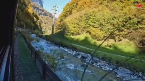 Самое живописное в Мире путешествие на поезде по Швейцарии, из Лаутербруннена в Гриндельвальд.