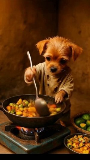 The poor puppy didn't have chapati so, his rich friends making fun of him