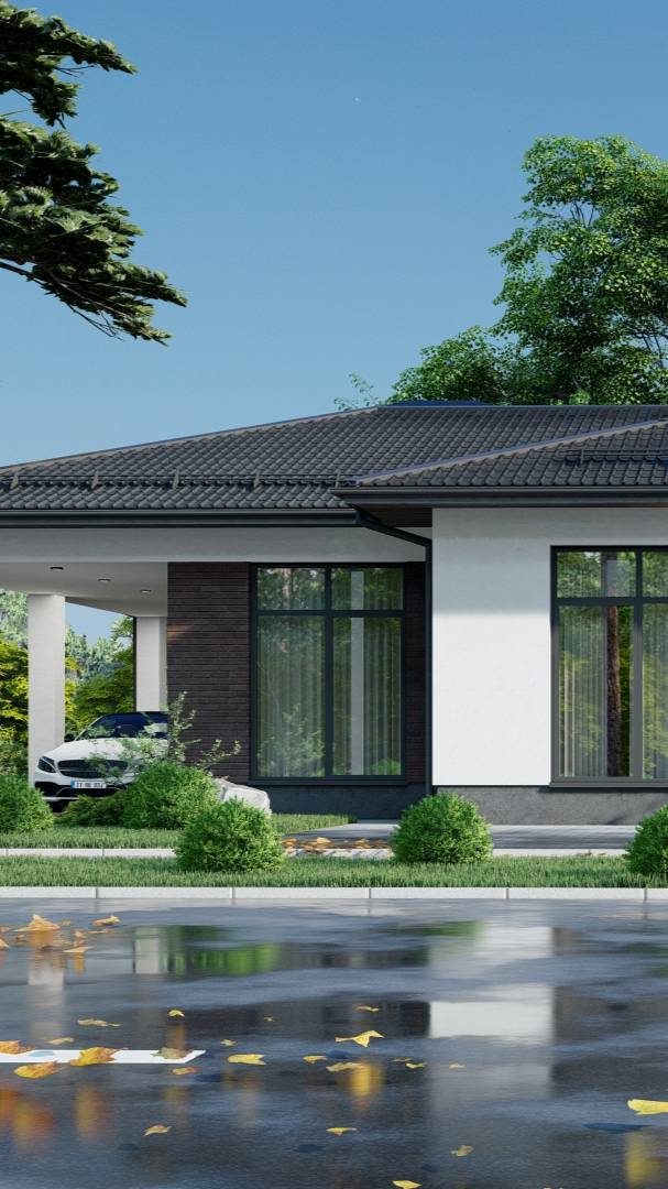 Проект одноэтажного коттеджа смотреть онлайн