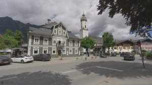 Гармиш-Партенкирхен 🇩🇪 Летняя прогулка 🌸 Тихие улицы и виды на горы Германии 🇩🇪 4K 60 кадров в