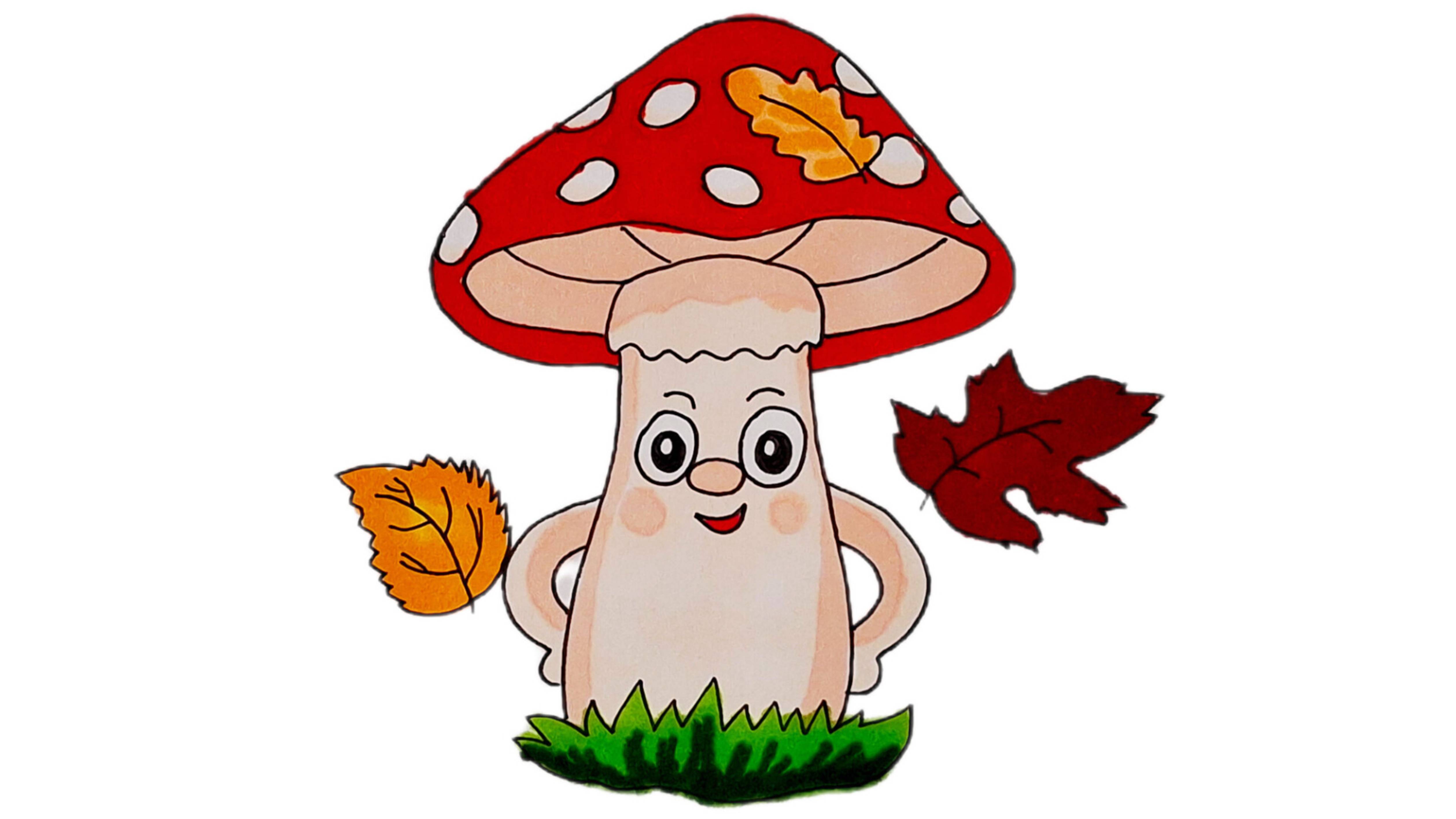 Как легко нарисовать гриб Мухомор🍄, рисунки для срисовки смотреть онлайн