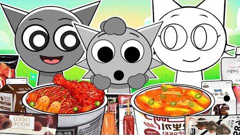 Incredibox Sprunki - GRAY Family Horror Versions Convenience Store Food Mukbang Animation ASMR