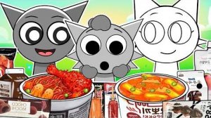 Incredibox Sprunki - GRAY Family Horror Versions Convenience Store Food Mukbang Animation ASMR