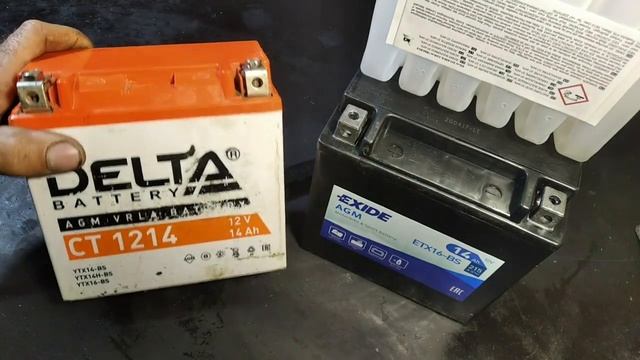 Подготовка аккумулятора Exide к работе. На мотоцикл Suzuki Intruder 1500.