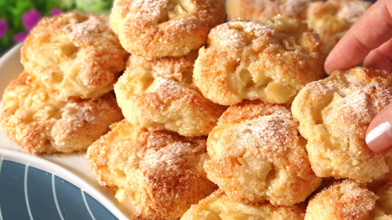 Стакан творога и 2 яблока! За 10 минут! Ароматное, нежное, домашнее печенье!