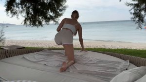 Yoga near ocean