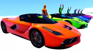 Детский мультфильм. Человек-паук и Спортивные Машины для малышей Мультики про машинки Детское видео