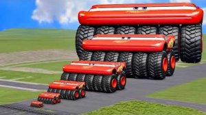 Большой и маленький Монстр-трак Молния Маккуин против поезда Томаса | BeamNG.Driv