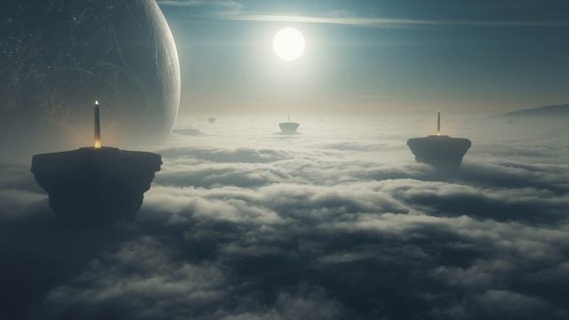 Planet of Mist Oceans 🌫️ 2 Hour Ethereal Ambience Floating Obelisks & Pale Sun Calm Infinity смотреть онлайн
