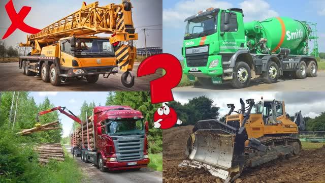 Учим строительный транспорт - викторина для детей - развивающее видео