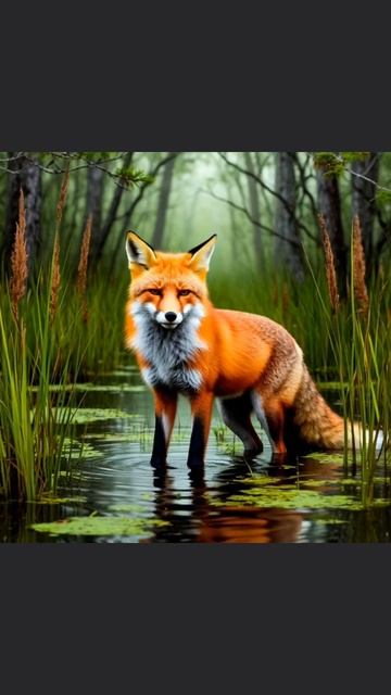 Лиса на болоте